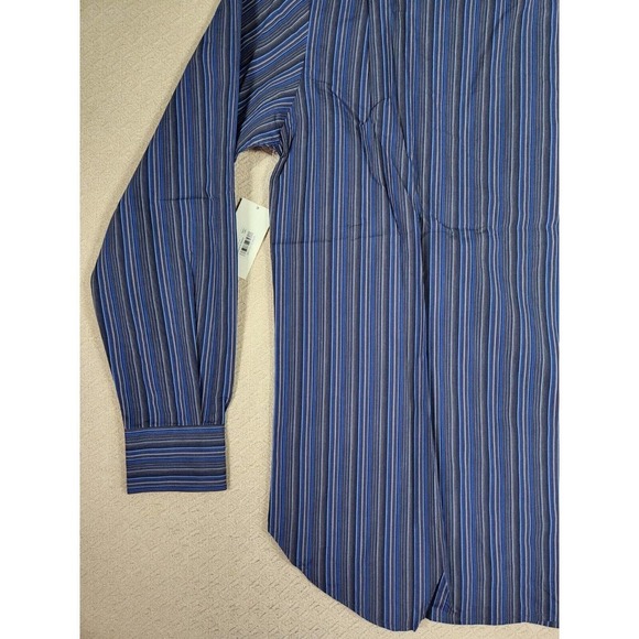 Perry Ellis Shirt Mens Small S Blue Stiped Newbury Key Button Up Cotton NWT 2 - Picture 12 of 12